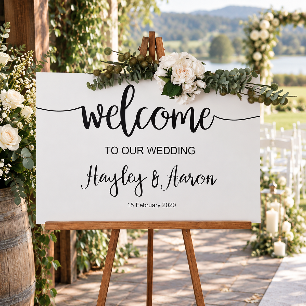 WELCOME To Our WEDDING Sign Wood, Wood Signs Wedding, Gift Sign For Wedding, Wooden Wedding Sign, Wedding Entrance Sign, Sign Easel Wedding