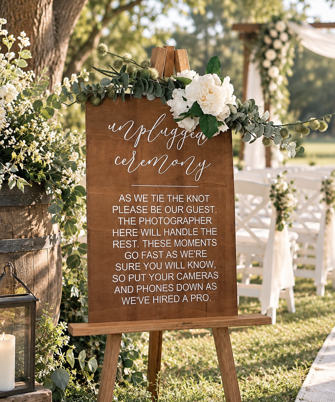 UNPLUGGED CEREMONY SIGN
