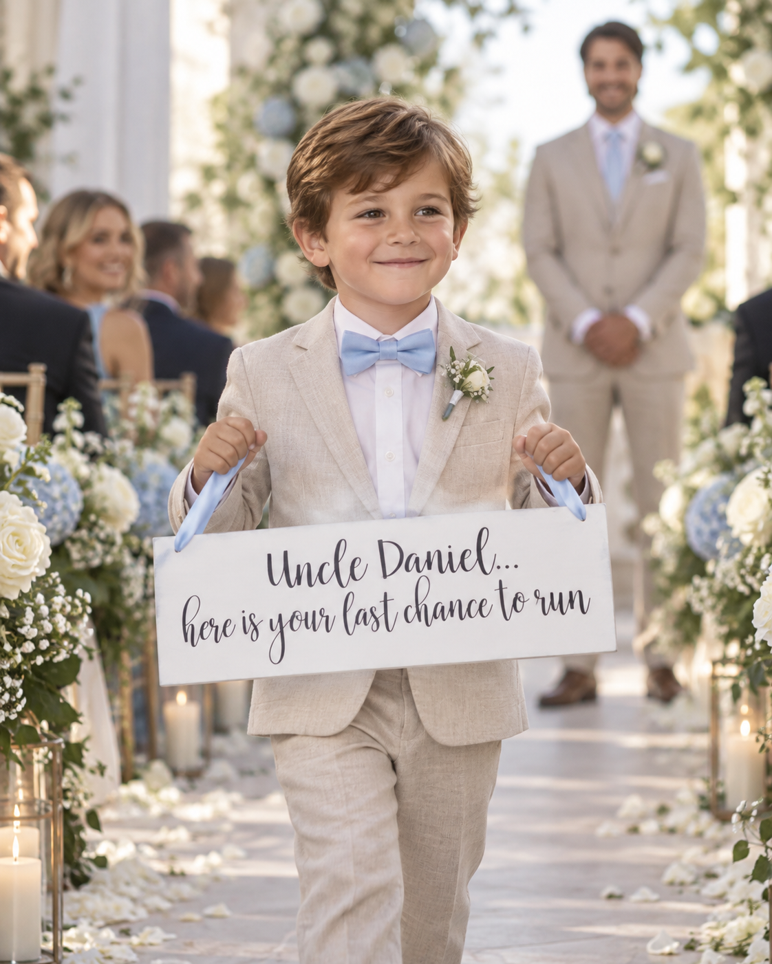 CHILD PAGE BOY Wedding Sign, Flower Girl Sign, Fun Kids Ceremony Sign, Children Holding Wedding Sign, Ring Bearer Rustic Customized Board