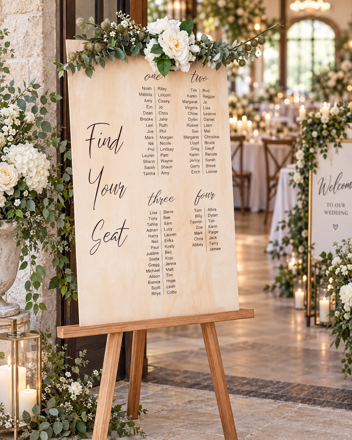 FIND YOUR SEAT Wedding Seating Plan Sign, Wood Timber Physical Sign, Reception Seating Chart, Modern Seating Template, Indoor Outdoor Event