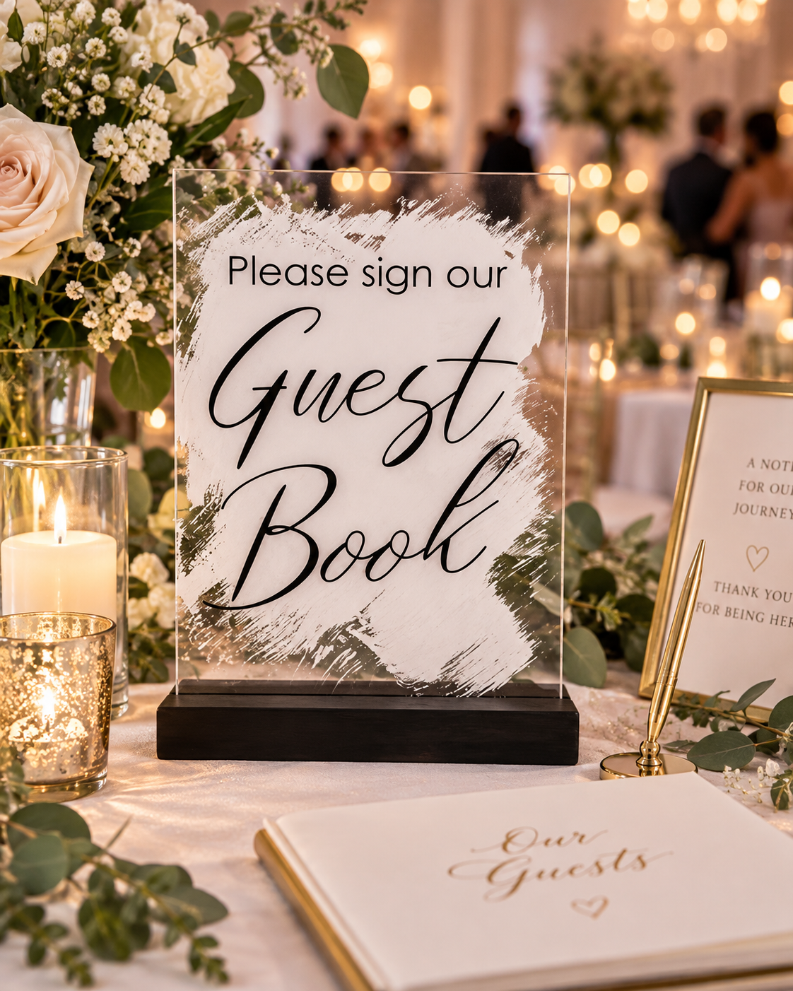 ACRYLIC GUEST BOOK Sign Freestanding, Please Sign Our Guest Book, Sign In Reception, Modern Minimalist Wedding, Bride And Groom Wedding Prop