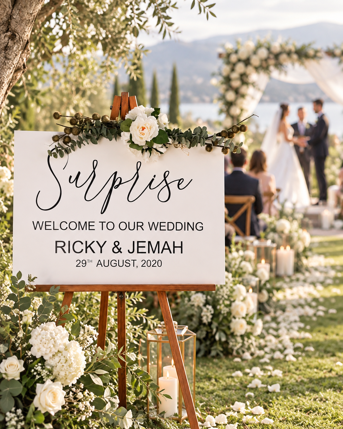 PERSONALIZED WOOD WEDDING Sign, Custom Name Getting Married Plaque, Large Welcome Wood Celebration Sign, Wooden Event Signage
