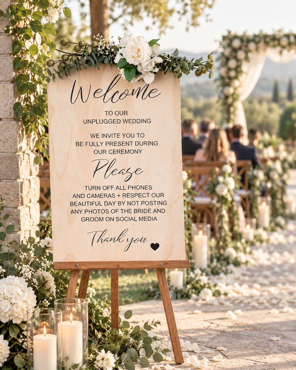 UNPLUGGED CEREMONY SIGN