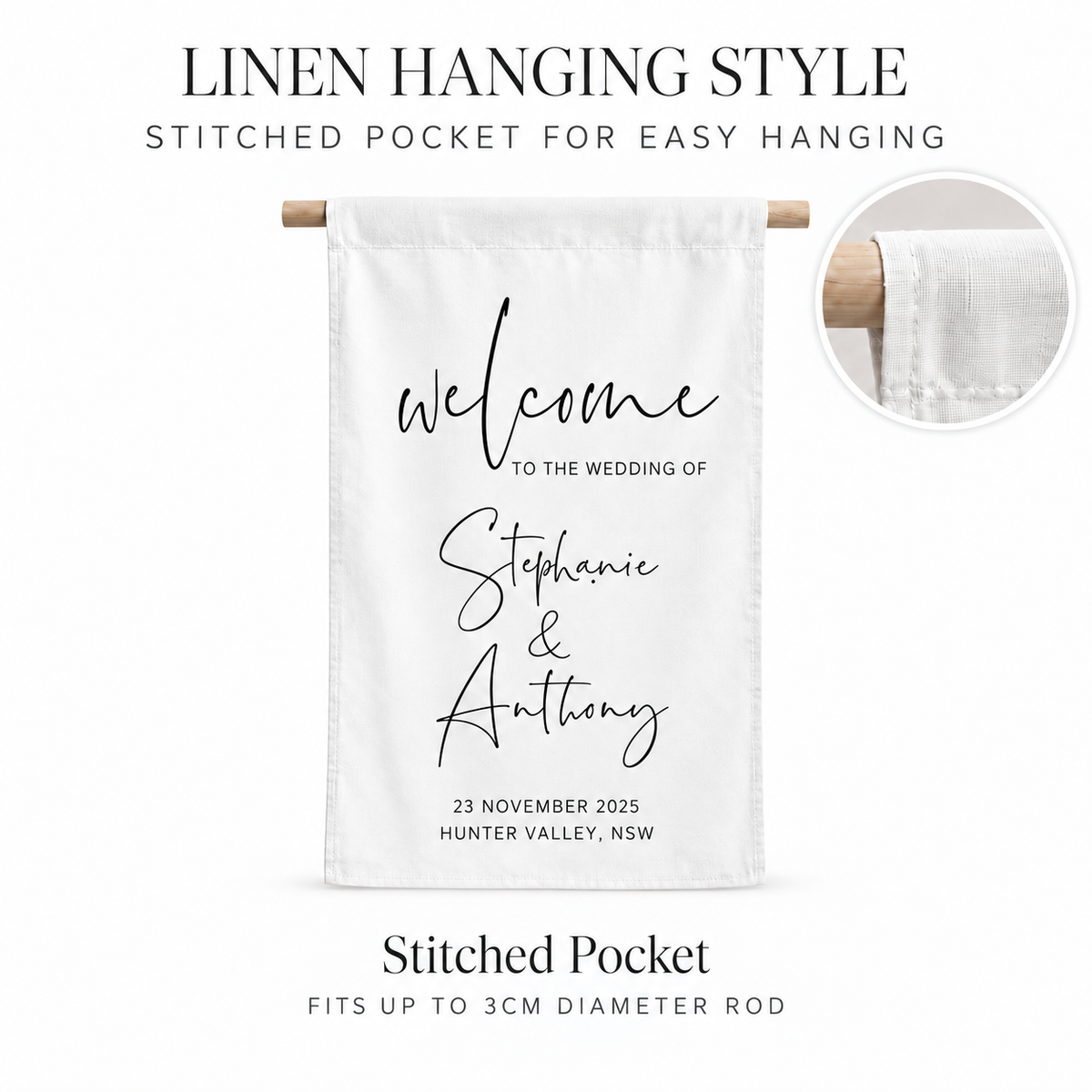 LINEN WELCOME SIGN