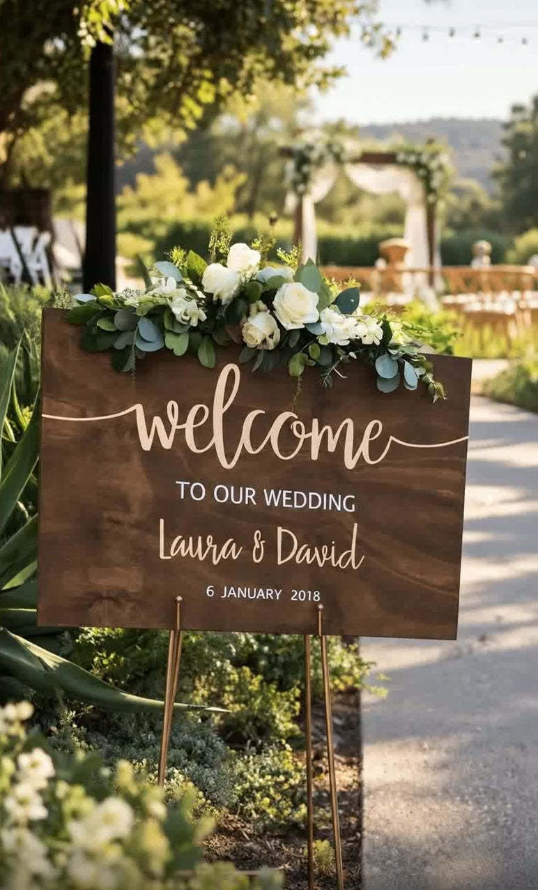 WELCOME WEDDING SIGN Printed, Welcome Signs For Wedding, Modern Wooden Welcome Sign, Wedding Welcome Sign Printed, Wooden Wedding Sign